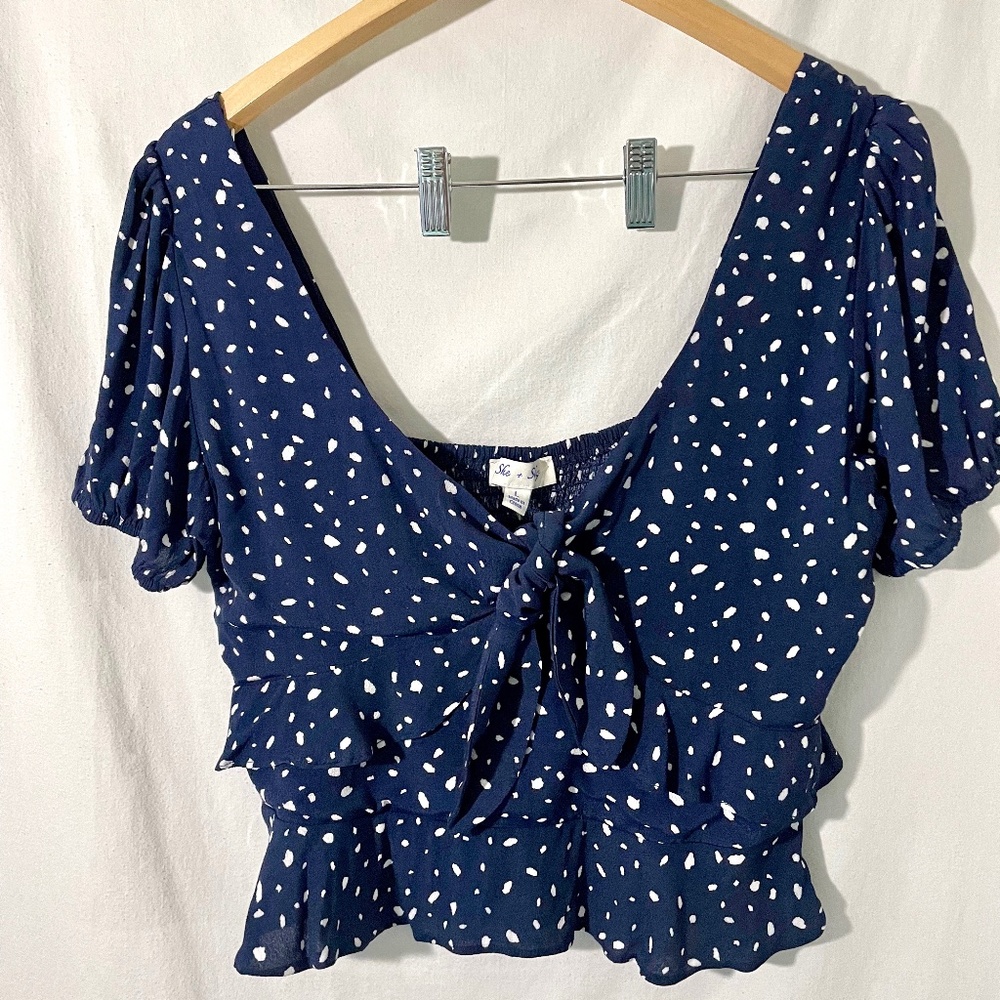 [She + Sky] Dalmatian Print Crop Top